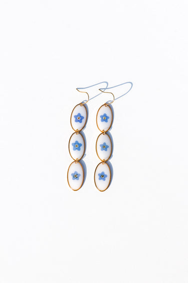 Forget Me Not Oval Earrings